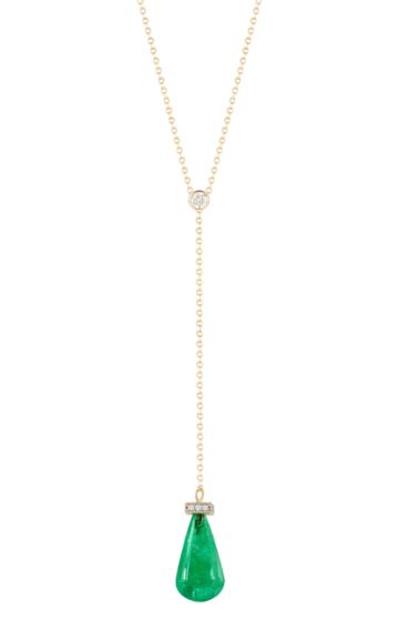 Mateo X Muzo 14k Gold Emerald And Diamond Necklace