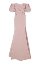 Rachel Gilbert Amalia Off The Shoulder Crepe Gown