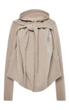 Rick Owens Drkshdw Beige Cotton Felpa Tied Hoodie