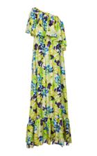 Msgm Ruffled One-shoulder Floral-print Maxi Dress