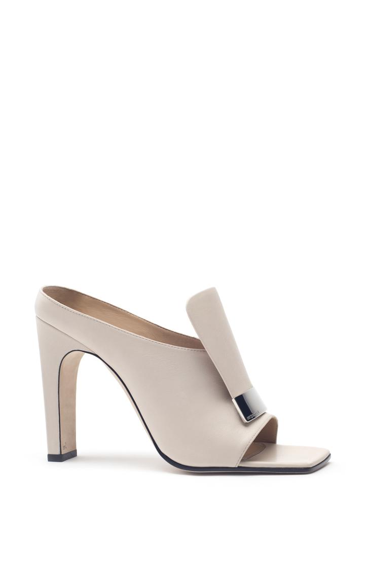 Sergio Rossi Neutral Leather Mules