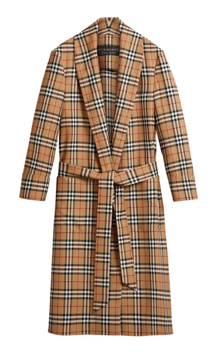 Burberry Checkered Wool Coat