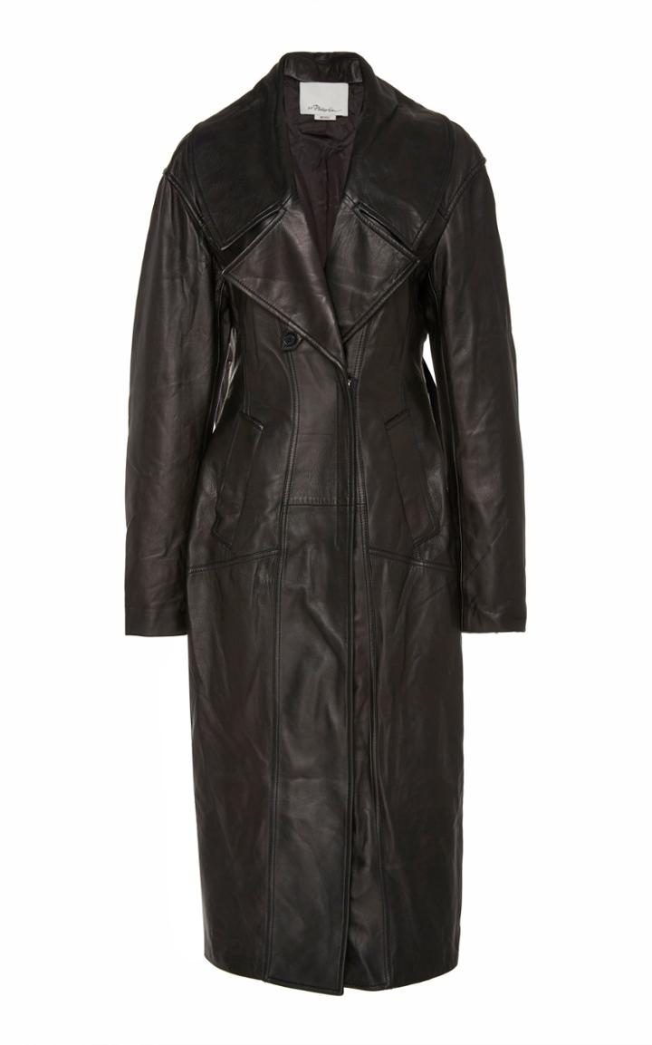 3.1 Phillip Lim Leather Trench With Zipper Detail