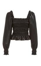 Moda Operandi Philosophy Di Lorenzo Serafini Smocked Faux Leather Top