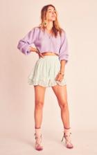 Moda Operandi Loveshackfancy Toya Lace-trimmed Cotton Mini Skirt