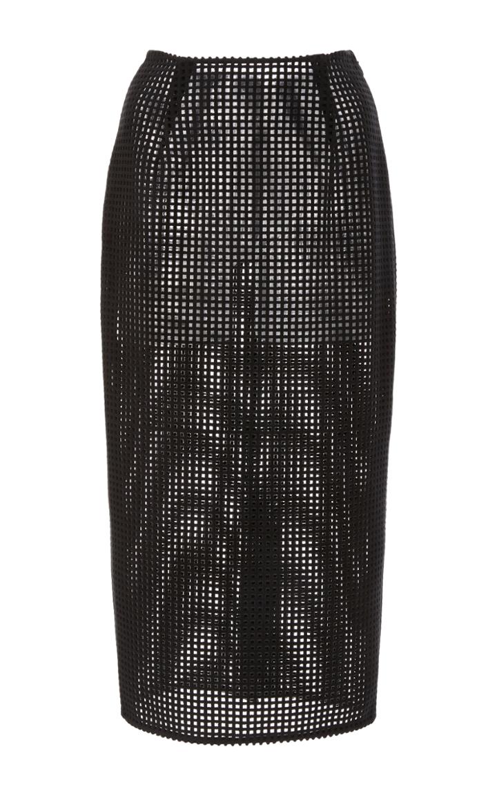 Sally Lapointe Lasercut Velour Pencil Skirt
