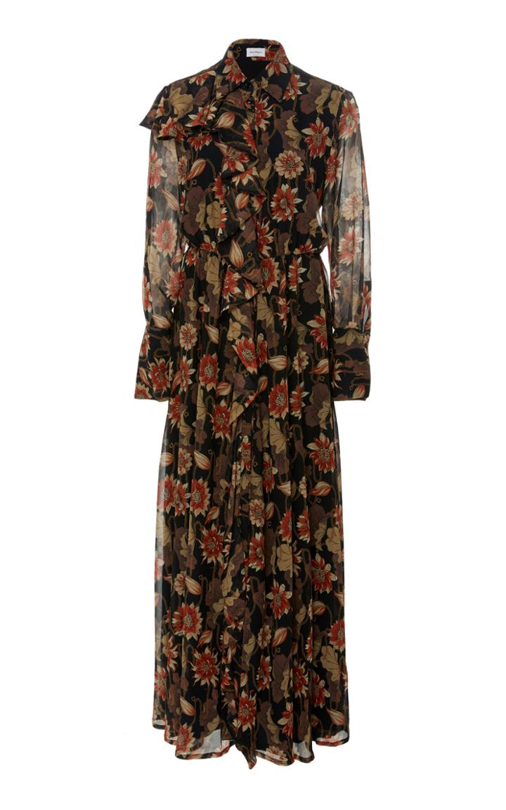 Salvatore Ferragamo Floral Printed Silk Maxi Dress
