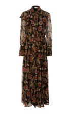 Salvatore Ferragamo Floral Printed Silk Maxi Dress