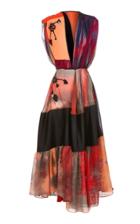 Maticevski Atlantic Printed Silk Flounce Dress