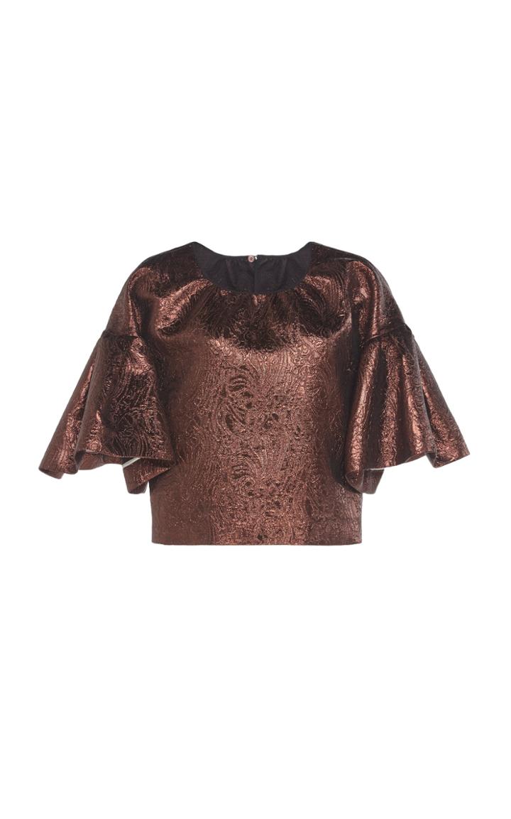 Rochas Ruffled Brocade Top