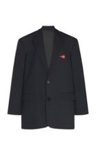 Balenciaga Logo-embroidered Boxy Twill Blazer