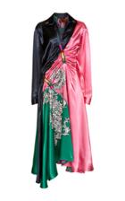 Etro Ruched Printed Silk Midi Dress