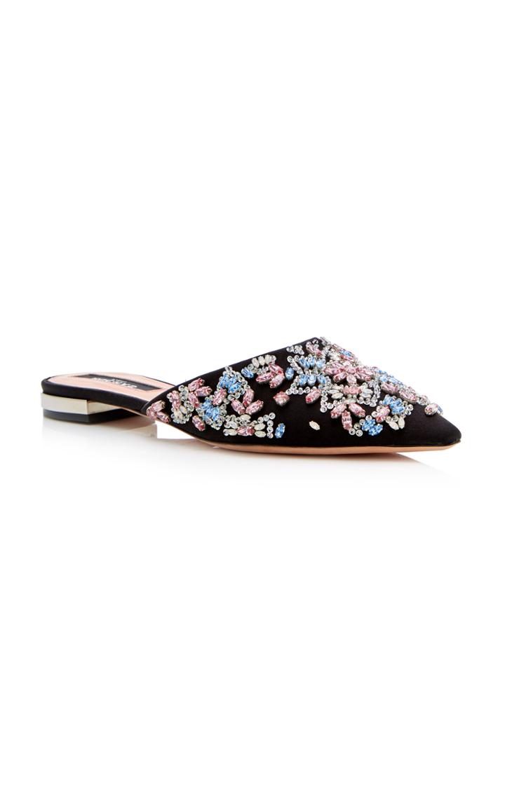 Rochas Crystal Embellished Mule
