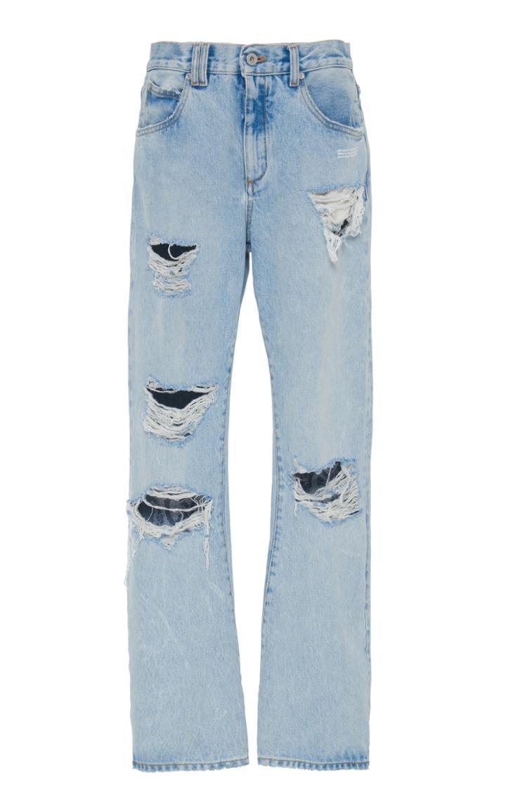 Off-white C/o Virgil Abloh Distressed Boyfriend Jeans