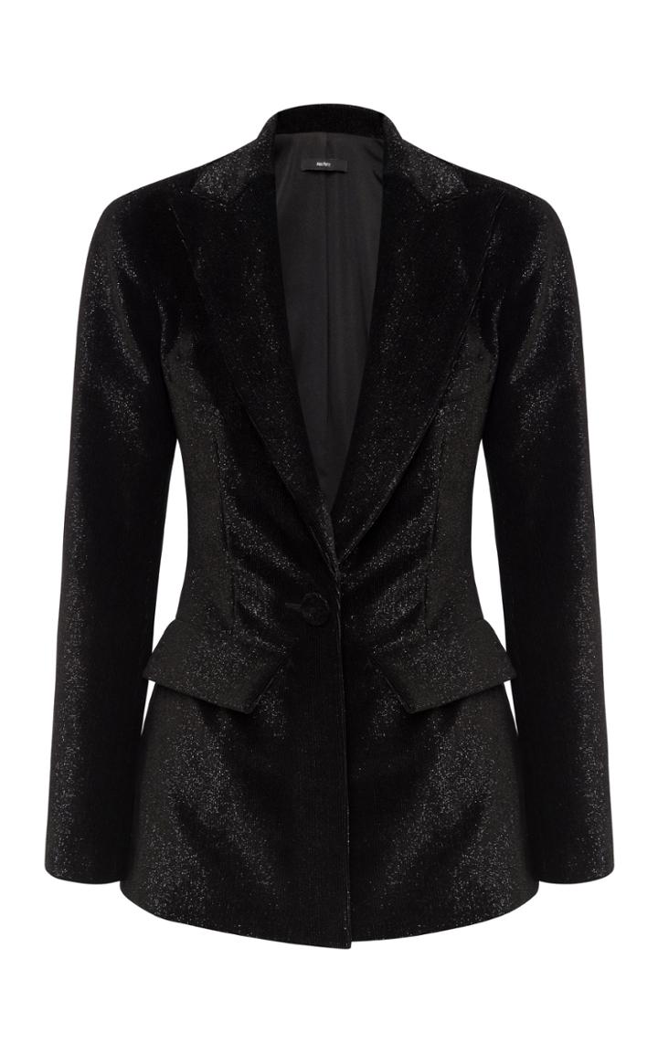 Moda Operandi Alex Perry Hale Glittered Cotton-blend Corduroy Blazer