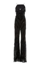Christian Siriano Sequin Lace Halter Jumpsuit