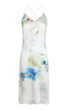 Adriana Iglesias Jadi Floral Silk Satin Midi Dress