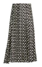 Moda Operandi Victoria Beckham Pleated Printed Silk Midi Skirt