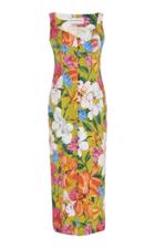 Mara Hoffman Angelica Buttoned Floral Tencel And Linen Blend Midi Dress