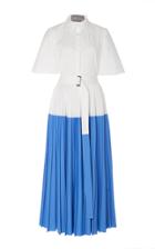 Moda Operandi Lela Rose Color-blocked Cotton-blend Cape-back Shirt Dress Size: 0