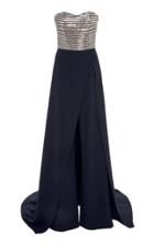 Pamella Roland Strapless Stretch Crepe Jumpsuit