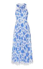Andrew Gn Printed Pleated Silk Halter Dress