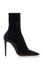 Aquazzura Zen Stretch-knit And Patent-leather Ankle Boot