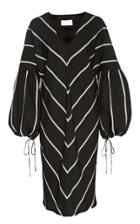 Noon By Noor Camarillo V-neck Chevron-striped Dress