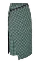Cdric Charlier Asymmetric Plaid Cady Wrap Skirt