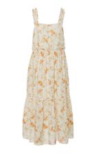 Loveshackfancy Ann Floral-print Cotton And Linen-blend Midi Dress