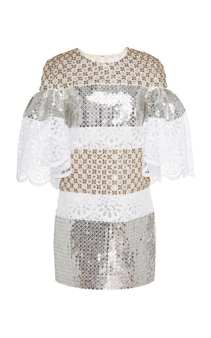 Carolina Herrera Sequined Silk-jacquard Mini Dress