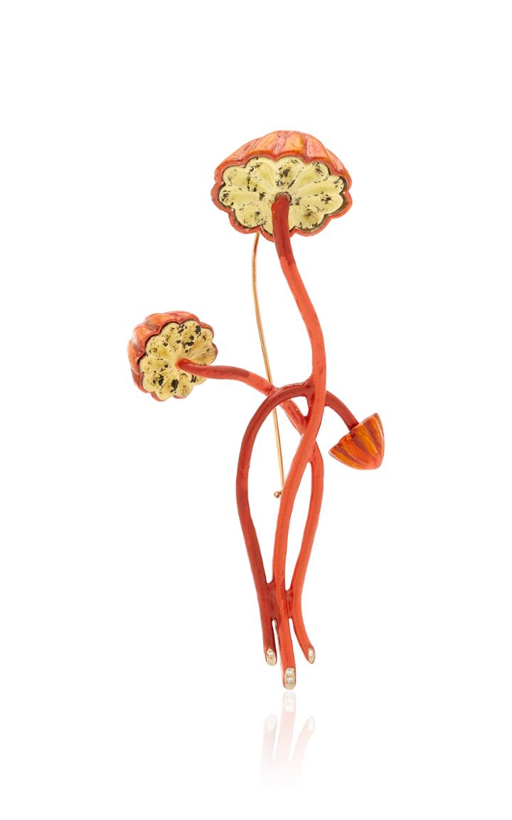 Moda Operandi Luz Camino Large Coral Mushroom Brooch