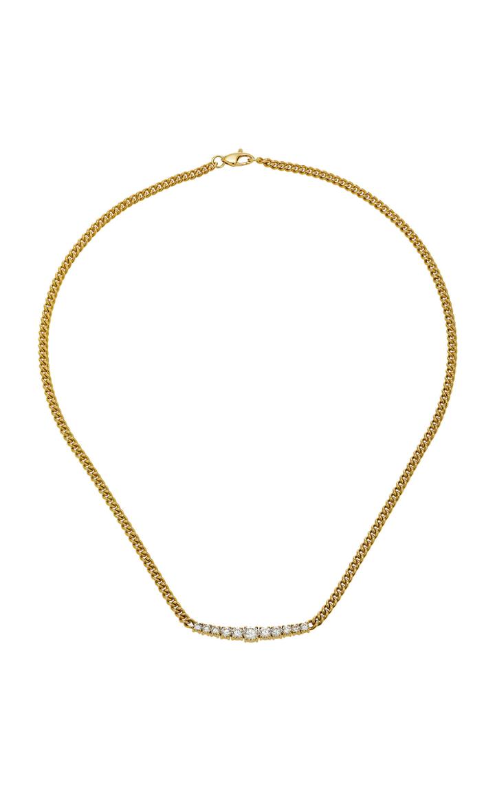 Jemma Wynne Yellow Gold Toujours Chain And Diamond Bar Necklace