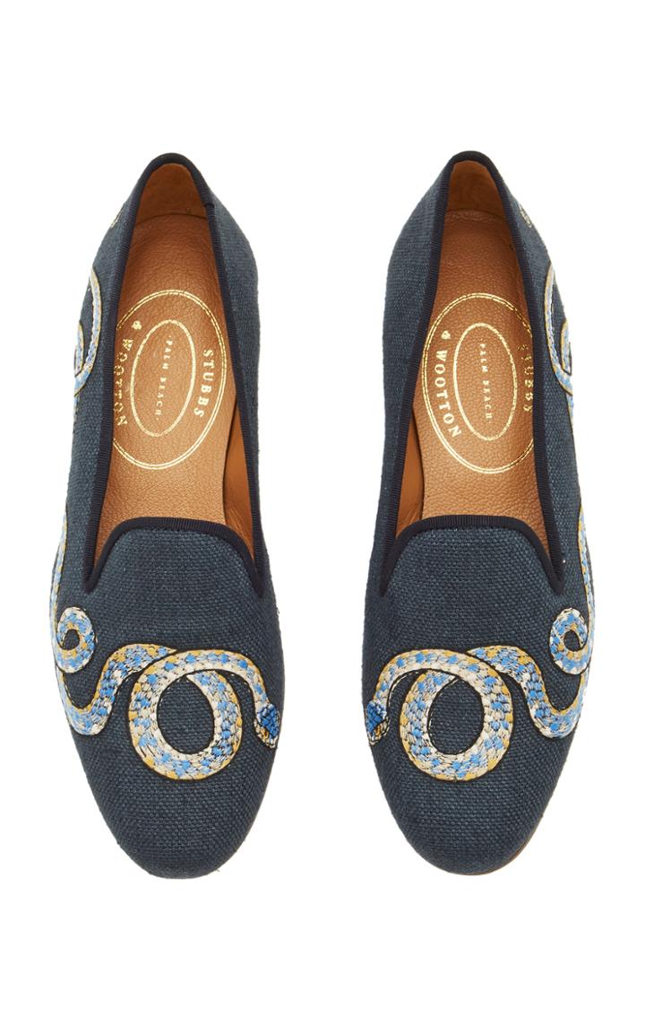 Stubbs & Wootton Snake Indigo Loafer