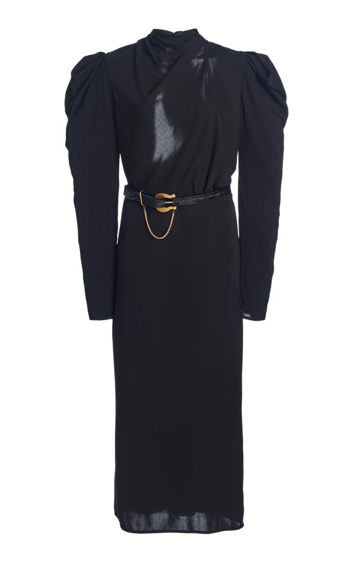 Moda Operandi Johanna Ortiz Solamente Tu Belted Mockneck Midi Dress