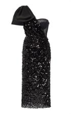 Dolce & Gabbana Bow-detailed One-shoulder Sequined Midi Dress