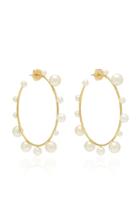 Irene Neuwirth 18k Gold And Pearl Hoop Earrings