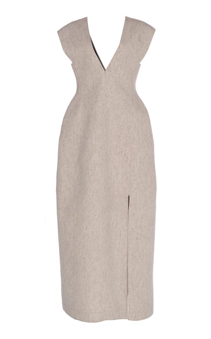 Jil Sander Voluminous Wool-blend Maxi Dress