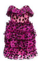 Christopher Kane Leopard Ruffled Silk-organza Mini Dress