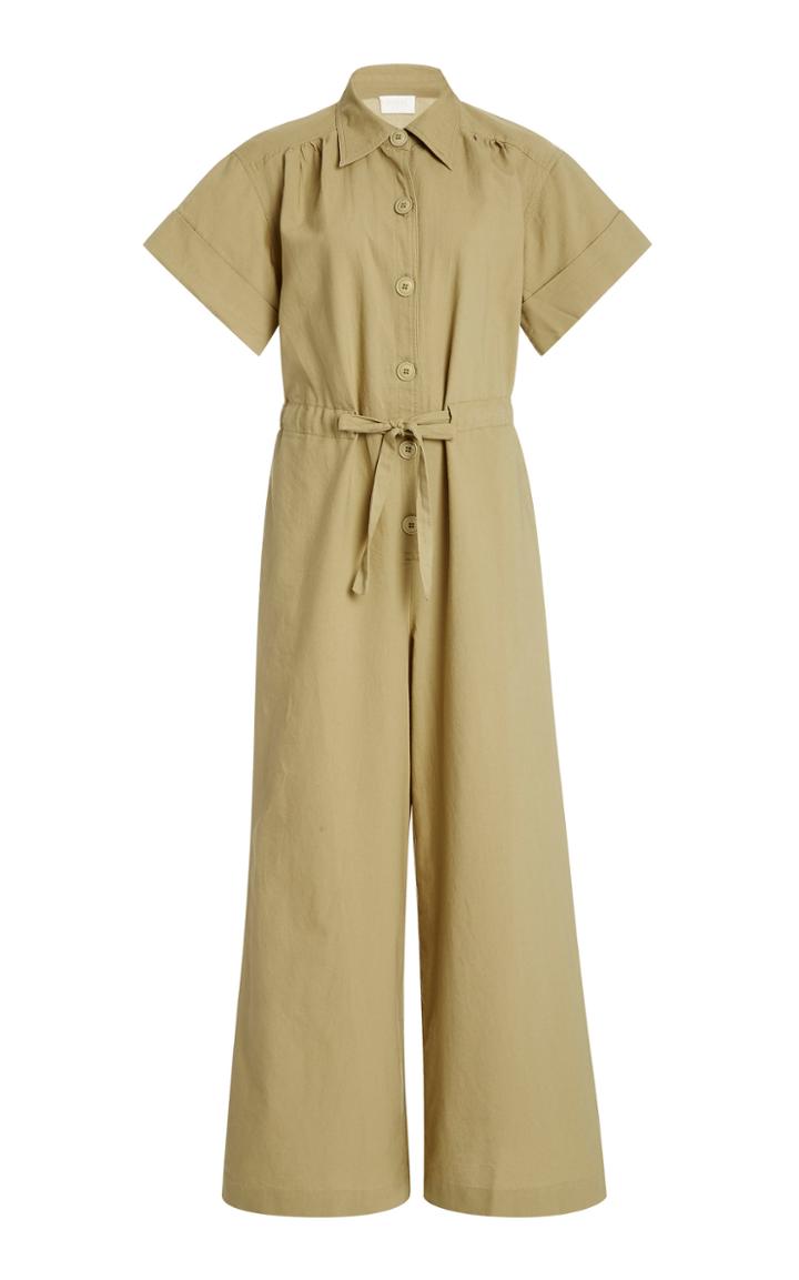 Posse Simone Flared-leg Cotton Jumpsuit