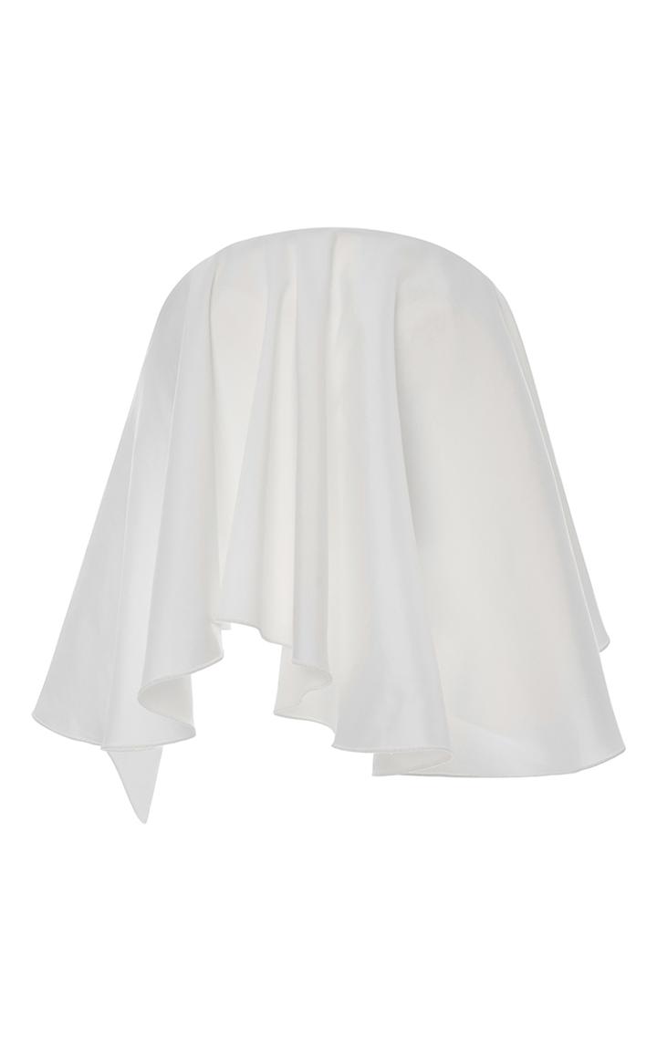 Solace London White Laurel Strapless Asymmetric Top