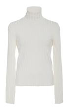 Veronica Beard Nellie Rib-knit Turtleneck Pullover Top