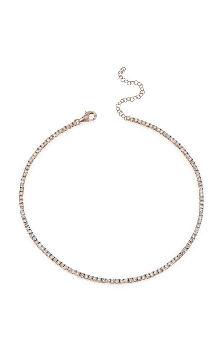 Moda Operandi Shay 18k Rose Gold Pave Diamond Tennis Necklace