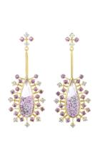Moritz Glik Diamond And Pink Sapphire Kaleidoscope Shaker Earrings