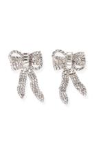Jennifer Behr Lola Crystal-embellished Brass Bow Earrings