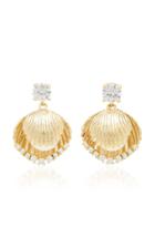 Fallon Gold-tone Brass, Crystal And Pearl Shell Earrings