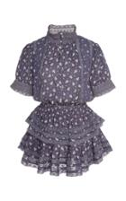 Loveshackfancy Alfie Button-up Ruffled Cotton Mini Dress Size: M