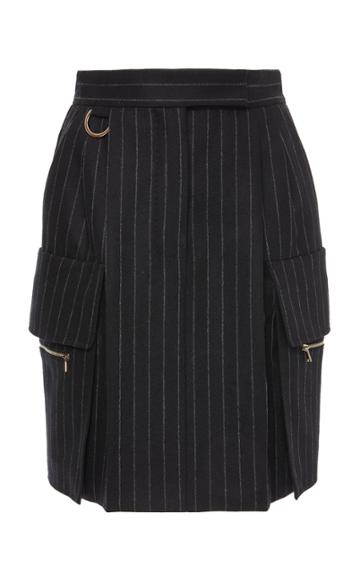 Max Mara Raid Pinstripe Wool-blend Skirt