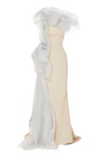 Maticevski Starry Night Organza-trimmed Crepe Gown