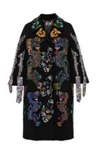 Moda Operandi Libertine Magical Ming Dragon Collage Patch Pocket Coat Size: Xs